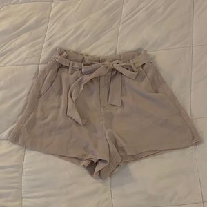 Lush Taupe/Beige Flowy Shorts with Pockets
